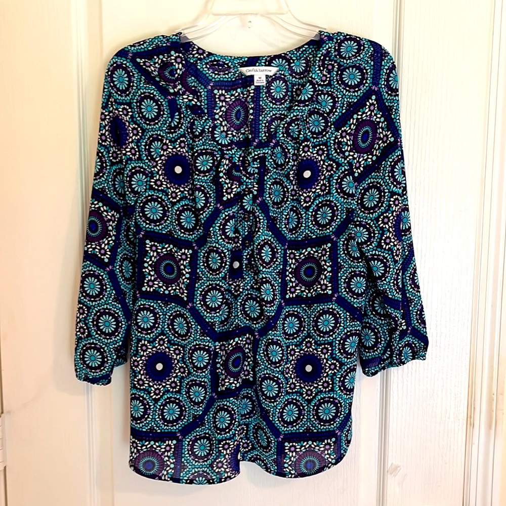 EUC Croft & Barrow purple/blue blouse, size Medium